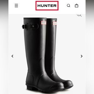Hunter Womens Original Tall Rain Boots - Black - Never Worn - US Size 8 women’s